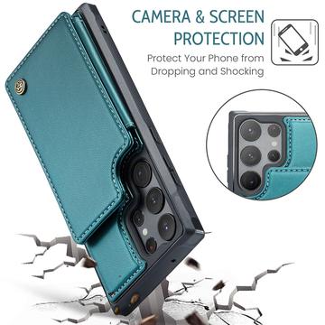 Samsung Galaxy S23 Ultra 5G Caseme C22-etui RFID-kortpung - Grøn