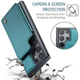 Samsung Galaxy S23 Ultra 5G Caseme C22-etui RFID-kortpung - Grøn