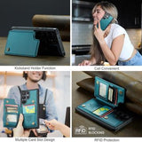 Samsung Galaxy S23 Ultra 5G Caseme C22-etui RFID-kortpung - Grøn