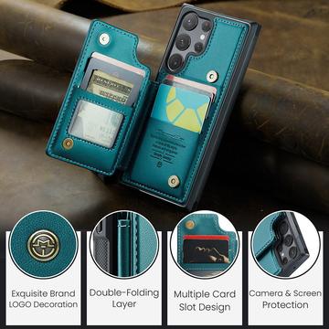 Samsung Galaxy S23 Ultra 5G Caseme C22-etui RFID-kortpung - Grøn