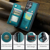 Samsung Galaxy S23 Ultra 5G Caseme C22-etui RFID-kortpung - Grøn