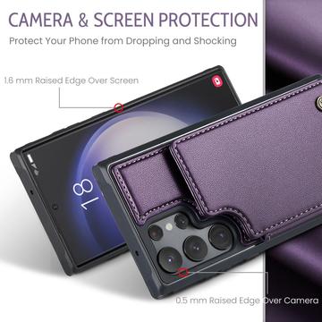 Samsung Galaxy S23 Ultra 5G Caseme C22-etui RFID-kortpung - Lilla