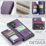 Samsung Galaxy S23 Ultra 5G Caseme C22-etui RFID-kortpung - Lilla