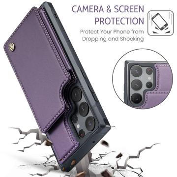 Samsung Galaxy S23 Ultra 5G Caseme C22-etui RFID-kortpung - Lilla