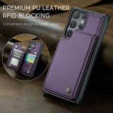 Samsung Galaxy S23 Ultra 5G Caseme C22-etui RFID-kortpung - Lilla
