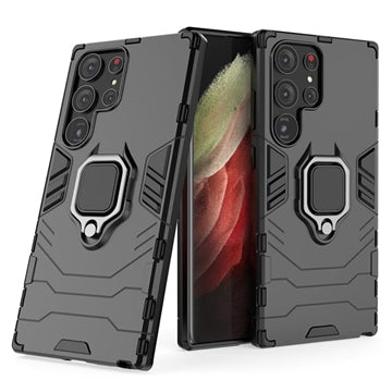 Samsung Galaxy S23 Ultra 5G Hybrid Cover med Ring Holder - Sort