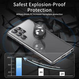 Samsung Galaxy S23 Ultra 5G Magnetisk Cover med Hærdet Glas - Privatliv - Sølv