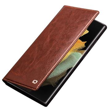 Samsung Galaxy S23 Ultra 5G Qialino Classic Læderpung - Brun