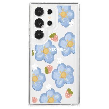 Samsung Galaxy S23 Ultra Fashion TPU Cover - blomster / jordbær