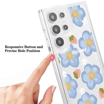 Samsung Galaxy S23 Ultra Fashion TPU Cover - blomster / jordbær