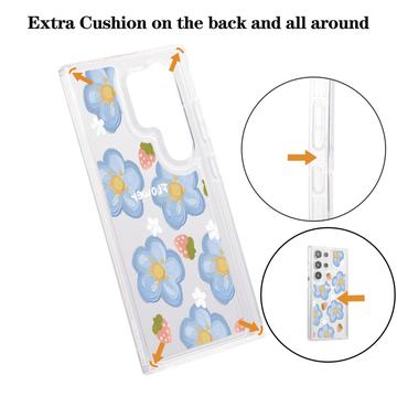 Samsung Galaxy S23 Ultra Fashion TPU Cover - blomster / jordbær