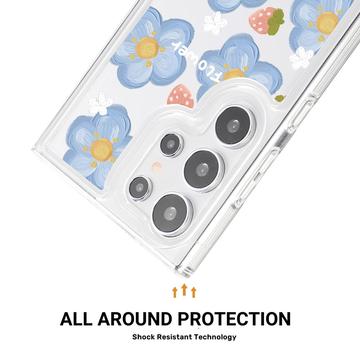 Samsung Galaxy S23 Ultra Fashion TPU Cover - blomster / jordbær