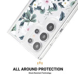 Samsung Galaxy S23 Ultra Fashion TPU Cover - hvide blomster