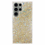Samsung Galaxy S23 Ultra Glitter Flakes TPU Cover - Guld
