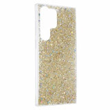 Samsung Galaxy S23 Ultra Glitter Flakes TPU Cover - Guld