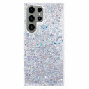 Samsung Galaxy S23 Ultra Glitter Flakes TPU Cover - Sølv