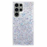 Samsung Galaxy S23 Ultra Glitter Flakes TPU Cover - Sølv