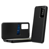 Samsung Galaxy S23 Ultra Smart Clear View Flip etui med kortplads - Sort