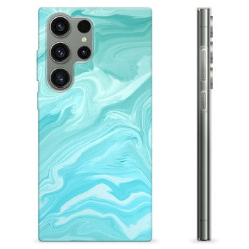 Samsung Galaxy S23 Ultra 5G TPU Cover - Blå Marmor