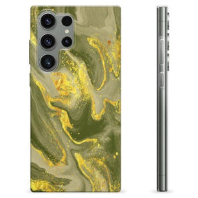Samsung Galaxy S23 Ultra 5G TPU Cover - Oliv Marmor