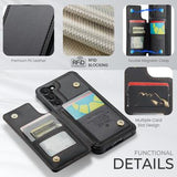 Samsung Galaxy S23+ 5G Caseme C22-etui RFID-kortpung - Sort