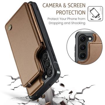 Samsung Galaxy S23+ 5G Caseme C22-etui RFID-kortpung - Brun