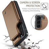 Samsung Galaxy S23+ 5G Caseme C22-etui RFID-kortpung - Brun