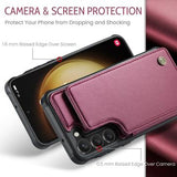 Samsung Galaxy S23+ 5G Caseme C22-etui RFID-kortpung - Rød