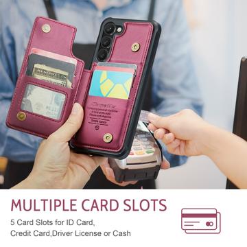 Samsung Galaxy S23+ 5G Caseme C22-etui RFID-kortpung - Rød