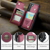 Samsung Galaxy S23+ 5G Caseme C22-etui RFID-kortpung - Rød