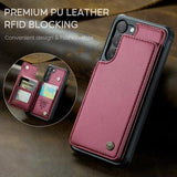 Samsung Galaxy S23+ 5G Caseme C22-etui RFID-kortpung - Rød