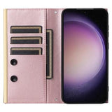 Samsung Galaxy S23+ Luksus Vatteret Pung - Rødguld