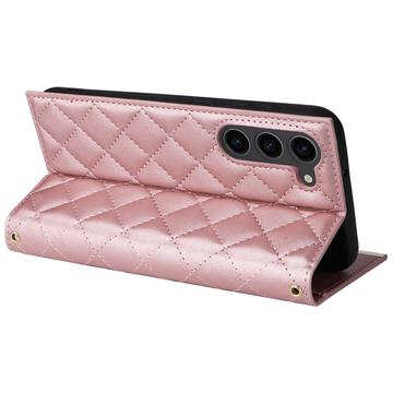 Samsung Galaxy S23+ Luksus Vatteret Pung - Rødguld