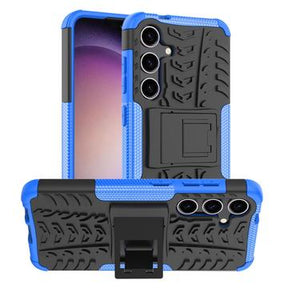 Samsung Galaxy S24 Anti-Slip Hybrid Cover med Stativ - Blå / Sort