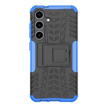 Samsung Galaxy S24 Anti-Slip Hybrid Cover med Stativ - Blå / Sort