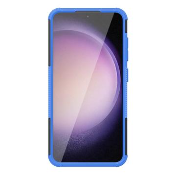 Samsung Galaxy S24 Anti-Slip Hybrid Cover med Stativ - Blå / Sort