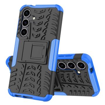 Samsung Galaxy S24 Anti-Slip Hybrid Cover med Stativ - Blå / Sort