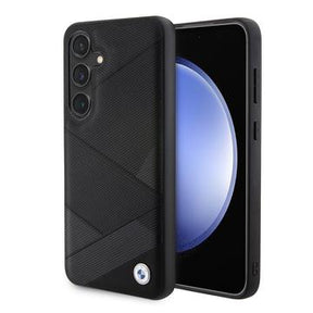Samsung Galaxy S24 BMW Signature Crossing Lines Pattern læderbetrukket etui - sort