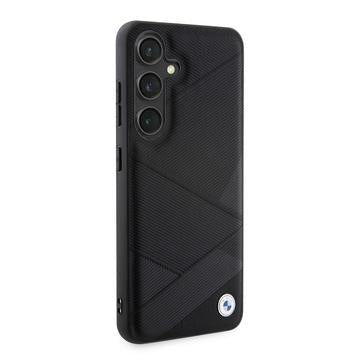 Samsung Galaxy S24 BMW Signature Crossing Lines Pattern læderbetrukket etui - sort