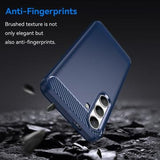 Samsung Galaxy S24 Børstet TPU Cover - Karbonfiber - Blå