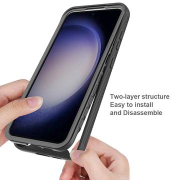 Samsung Galaxy S24 FE 360 Beskyttelse Cover - Blå / Klar