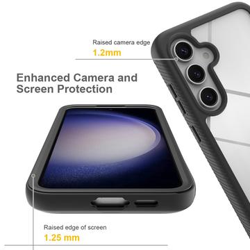 Samsung Galaxy S24 FE 360 Beskyttelse Cover - Blå / Klar