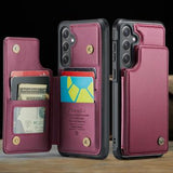 Samsung Galaxy S24 FE Caseme C22-etui RFID-kortpung - rød