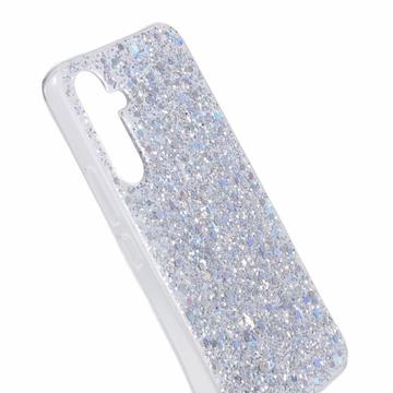 Samsung Galaxy S24 FE Glitter Flakes TPU Cover - Sølv