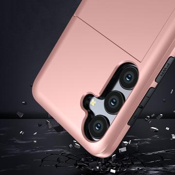 Samsung Galaxy S24 FE Hybrid Cover med Glidekortholder - Sølv