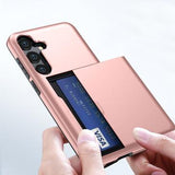 Samsung Galaxy S24 FE Hybrid Cover med Glidekortholder - Sølv