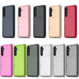 Samsung Galaxy S24 FE Hybrid Cover med Glidekortholder - Sølv
