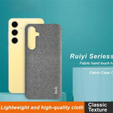 Samsung Galaxy S24 FE Imak Ruiyi Hybrid Cover - Karbonfiber - Lysegrå