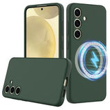 Samsung Galaxy S24 FE Liquid Silikone Cover - MagSafe Kompatibel - Mørkegrøn