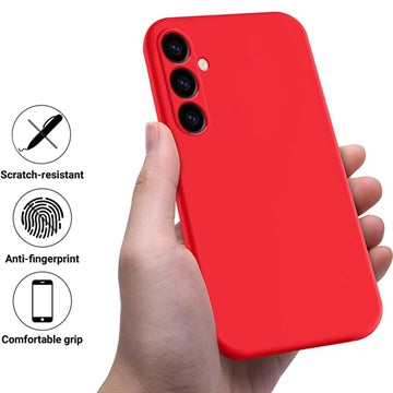 Samsung Galaxy S24 FE Liquid Silikone Cover med Strop - Rød